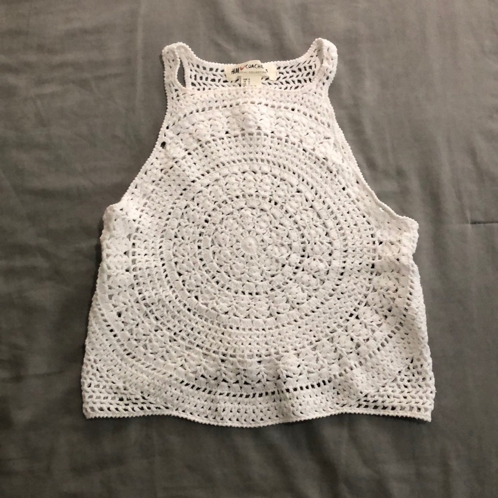 White Crochet Top